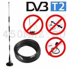 Внутренняя / внешняя круговая пассивная антенна DVB-T2 10-12 дБ